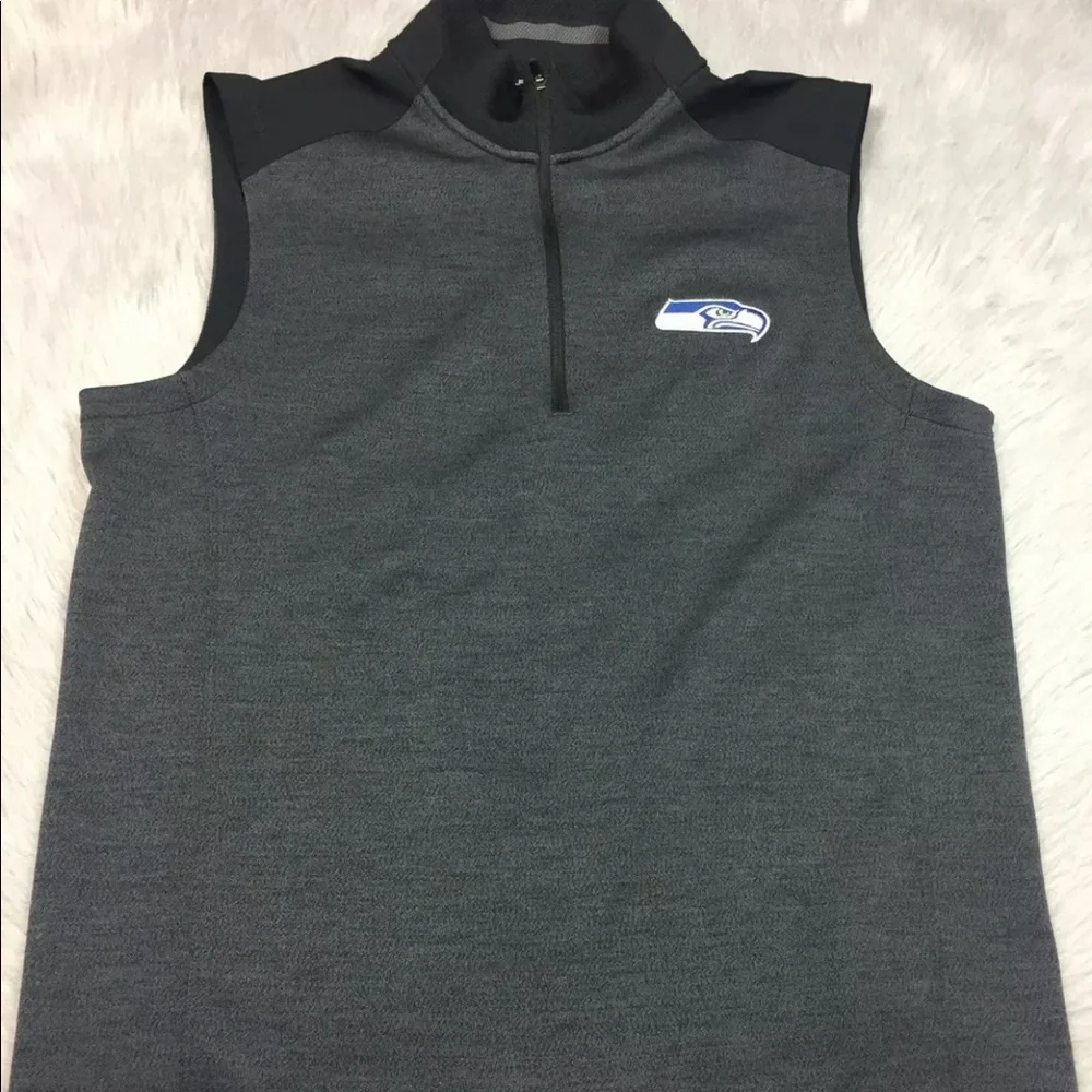 Nike Golf Men’s Gray Black Vest Seattle Seahawks NFL Sz Small